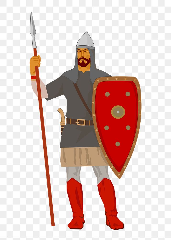 Medieval solider png illustration, transparent background. Free public domain CC0 image.