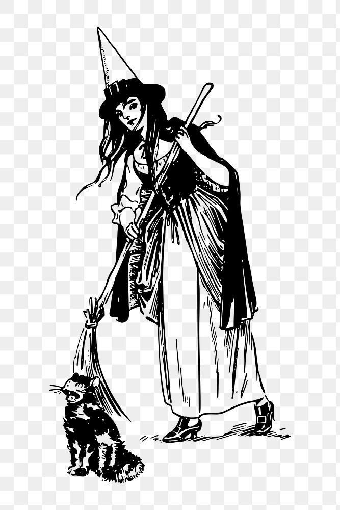 Witch png  illustration, transparent background. Free public domain CC0 image.