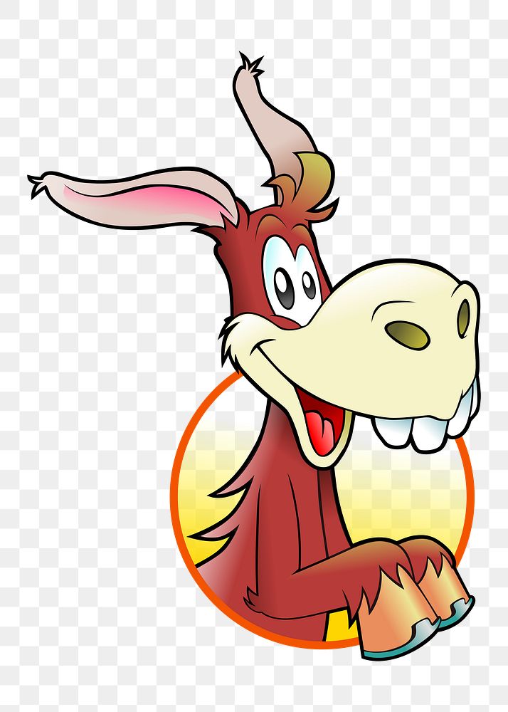 Donkey png sticker, transparent background. Free public domain CC0 image.