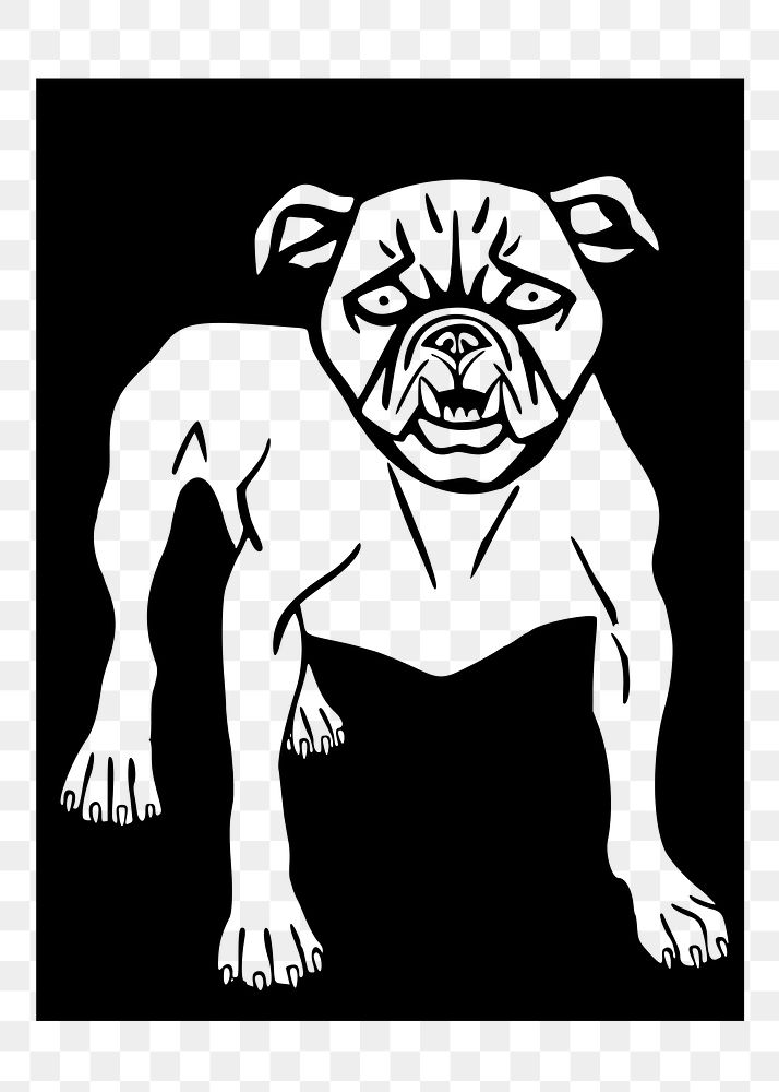 Dog etching png illustration, transparent background. 