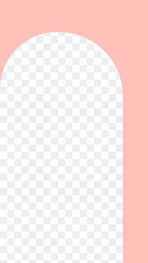 Pink arch png frame, aesthetic design, transparent background