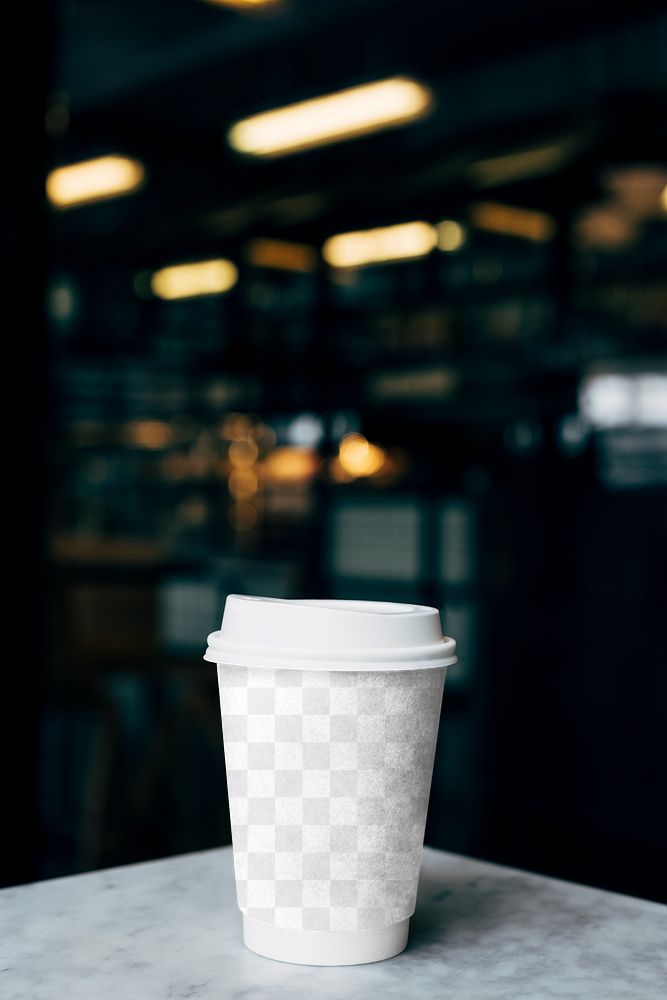 Png disposable cup mockup, transparent design