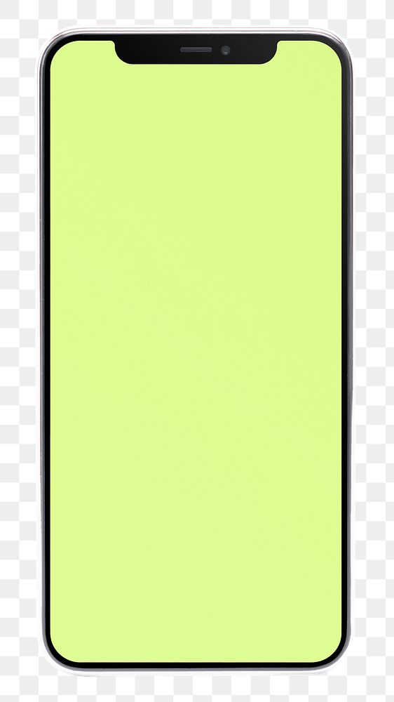 Png green phone screen sticker, transparent background