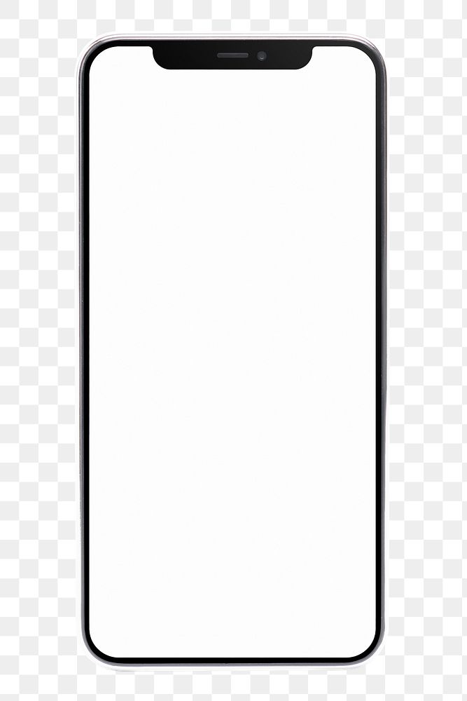 Png blank phone screen sticker, transparent background