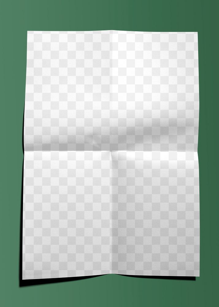 Poster png transparent mockup, realistic paper