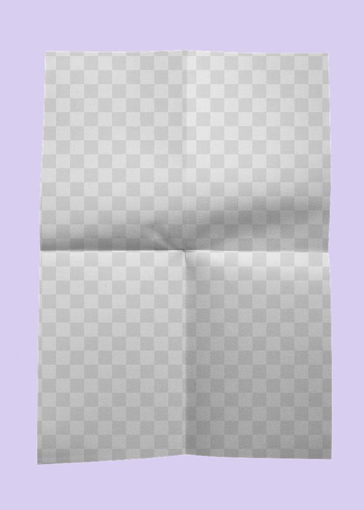 Poster png transparent mockup, realistic paper