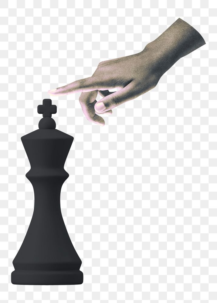Hand moving chess piece png sticker, transparent background