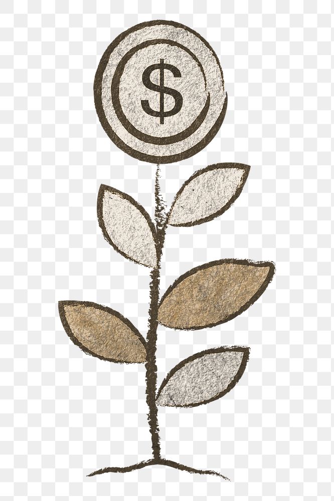 Money tree, finance png sticker, transparent background
