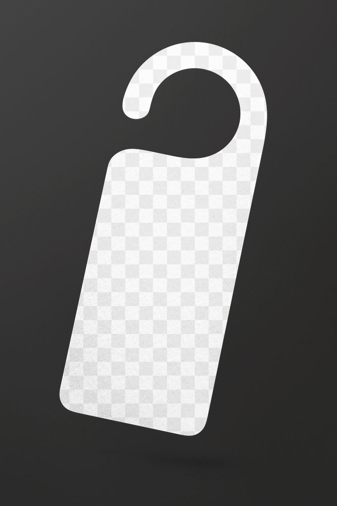 Door tag png mockup, black transparent design