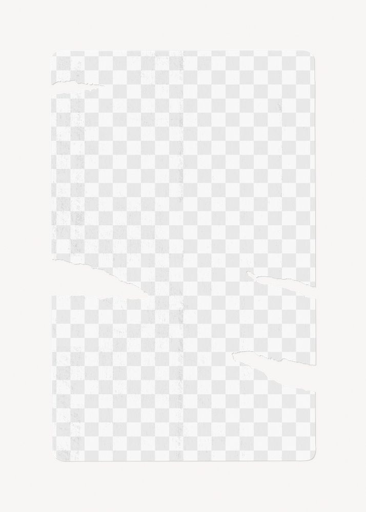 Ripped poster png mockup, realistic paper, transparent design