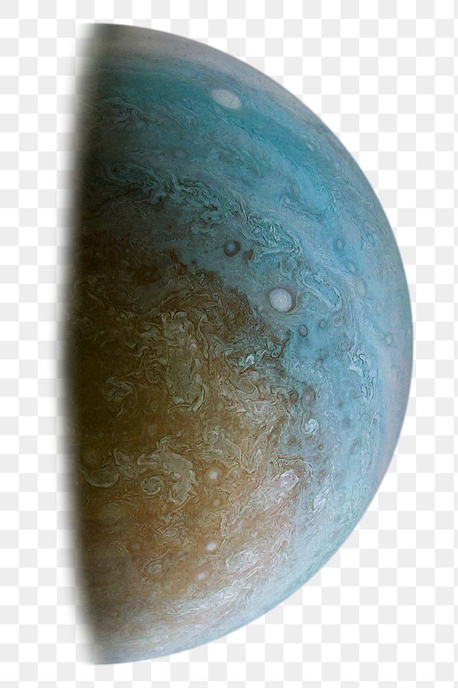 Half Jupiter png sticker, planet surface, transparent background