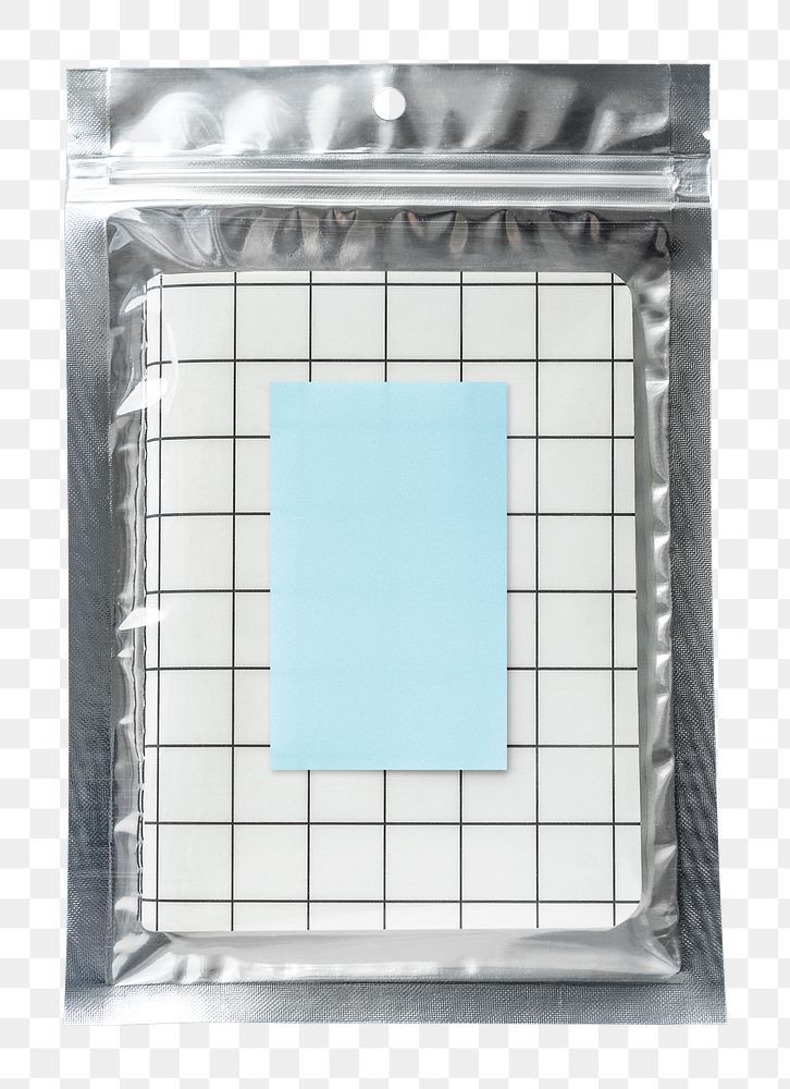 Png notebook in plastic package, transparent background