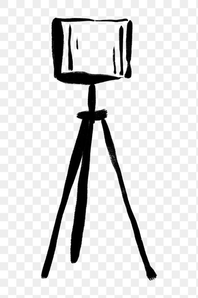 Camera tripod png clipart, drawing illustration, transparent background