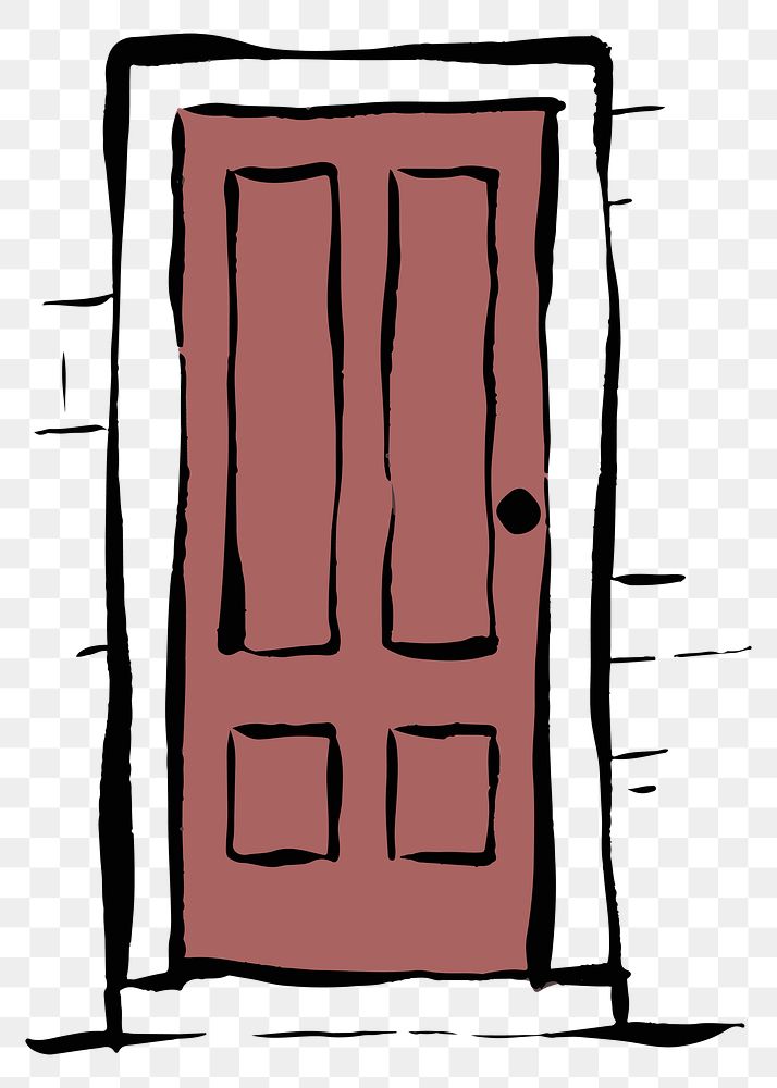House door png clipart, drawing illustration, transparent background