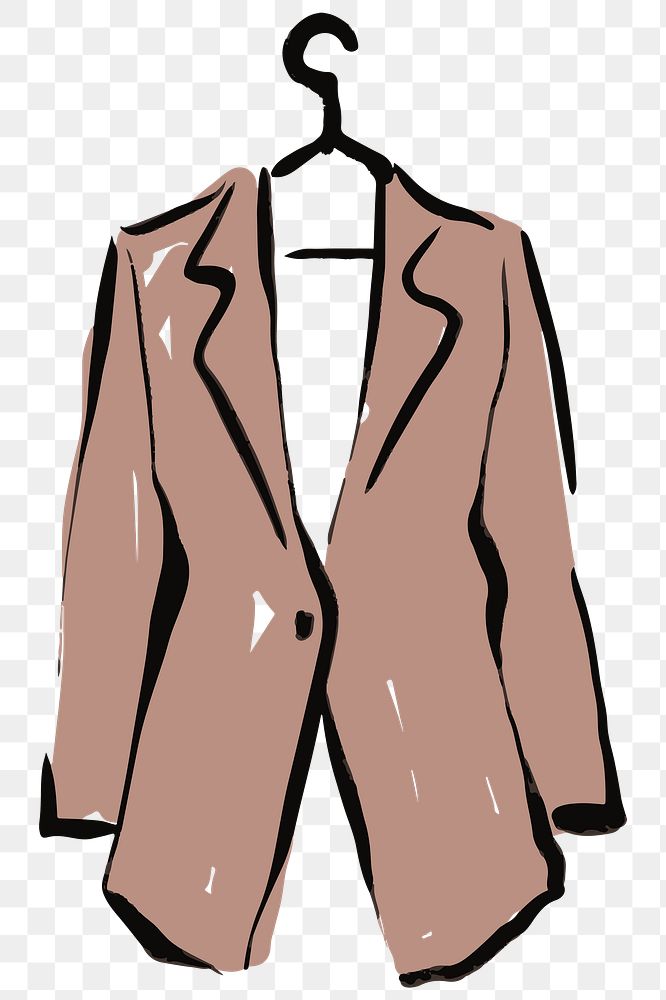 Women's blazer png sticker, drawing illustration, transparent background