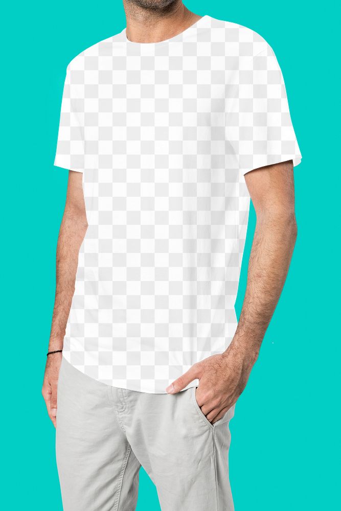 T-shirt png mockup, men's fashion transparent design