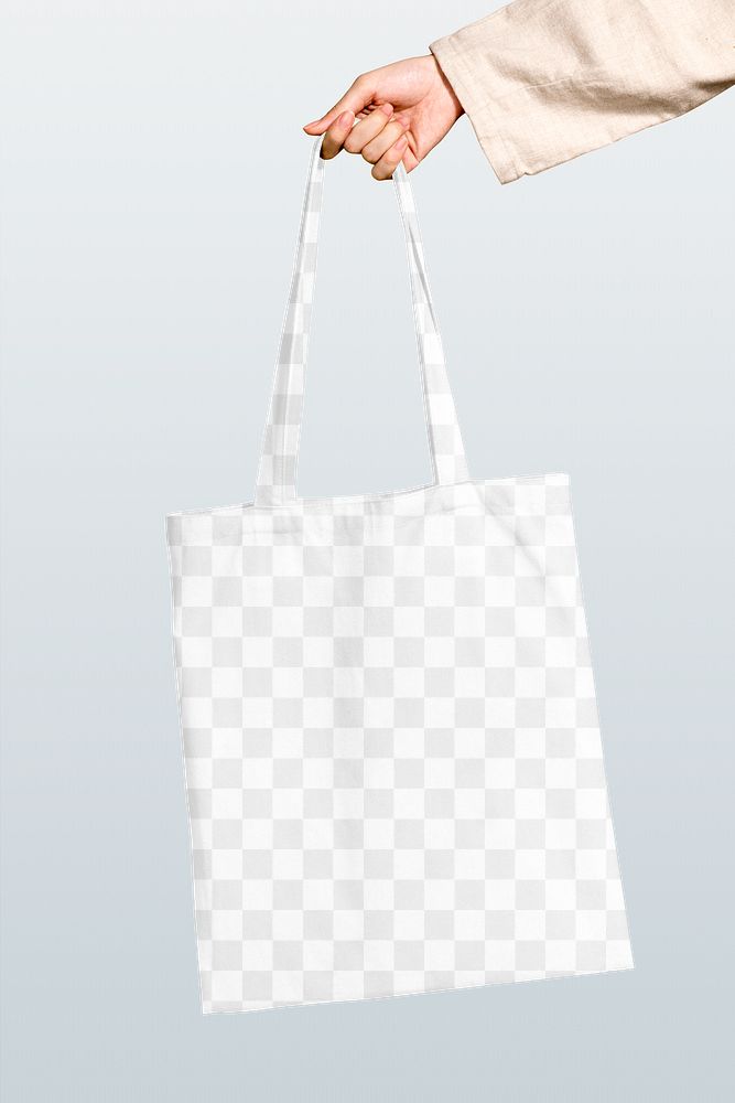 Tote bag png mockup, transparent design