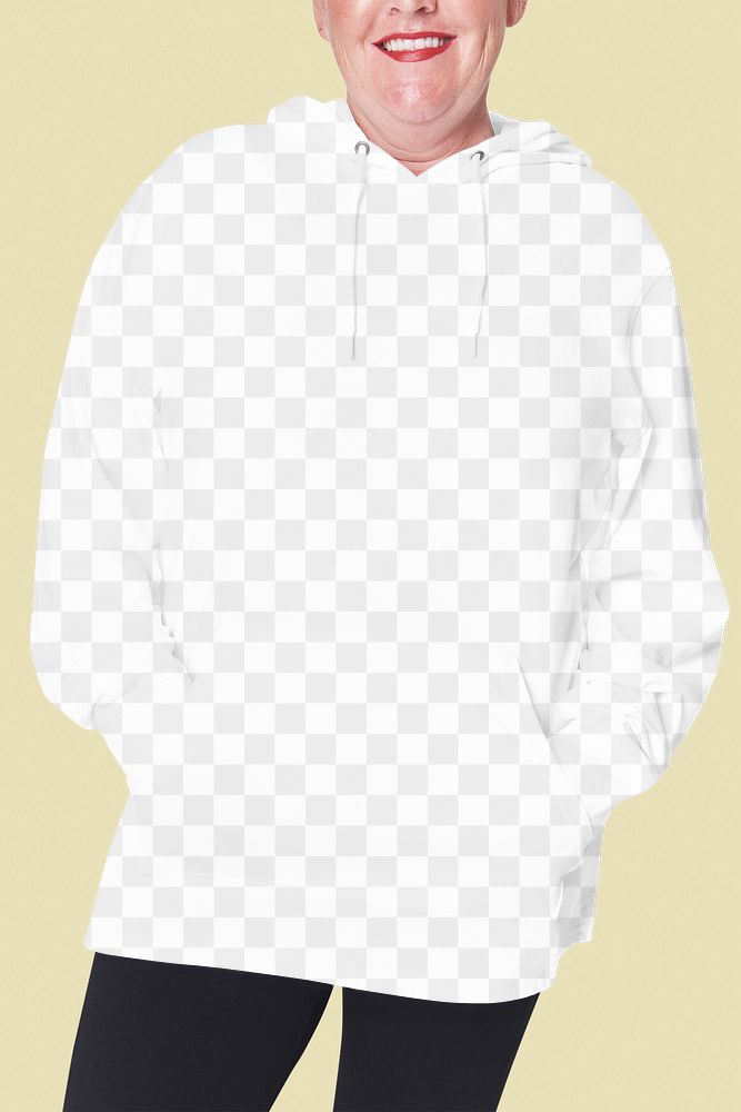 Women's hoodie png mockup, transparent design
