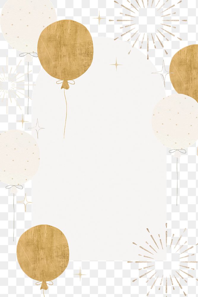 Cute birthday png frame, transparent background