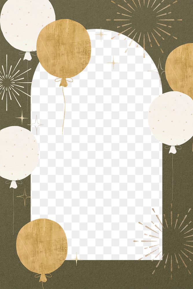 Birthday celebration png frame, transparent background