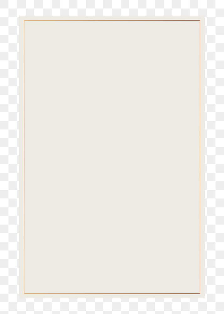 Rectangle frame png sticker, beige design, transparent background