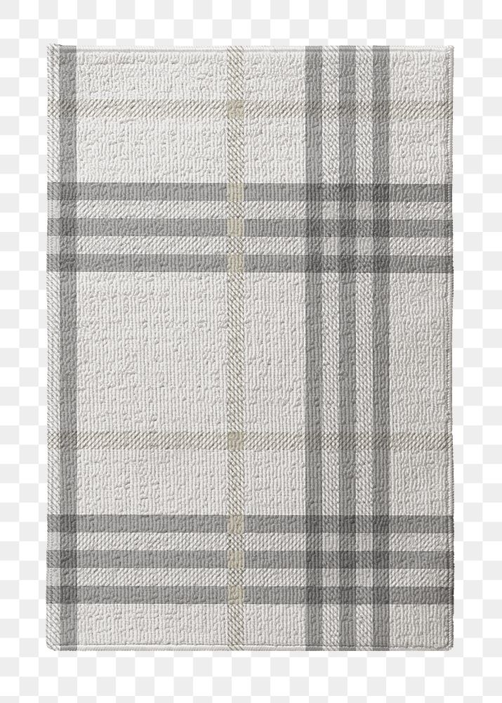 Flat towel png sticker, plaid pattern, transparent background