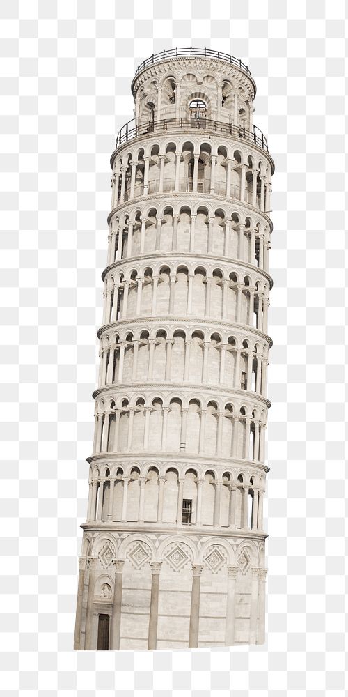 Pisa tower png sticker, Italy, transparent background