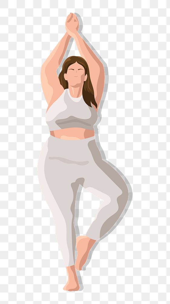 Yoga woman png sticker illustration, transparent background