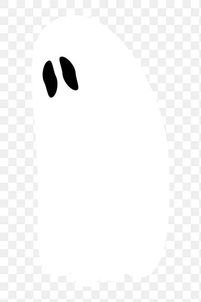 White ghost png halloween sticker, transparent background