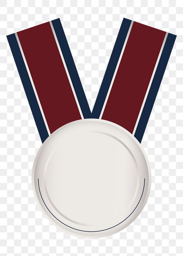 Silver medal png badge sticker, transparent background