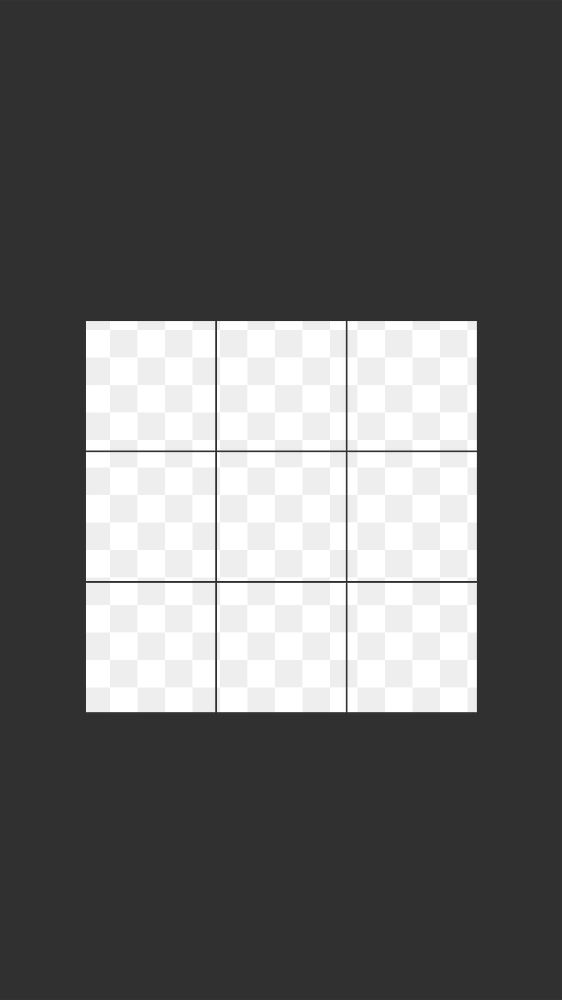 Square grid png transparent background, black design