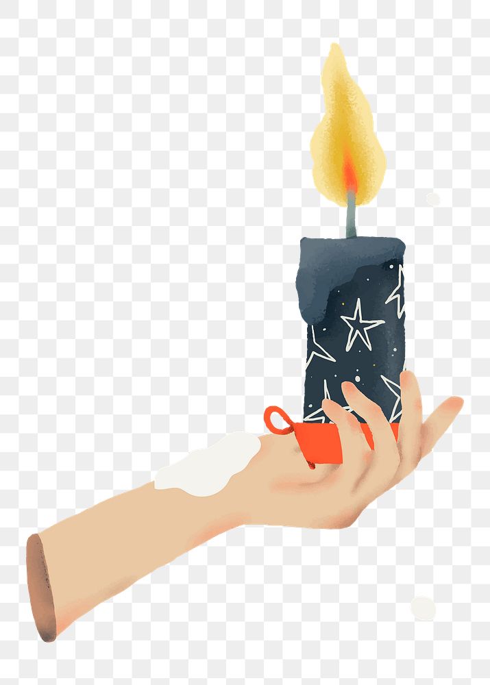 Lit candle png festive sticker, transparent background