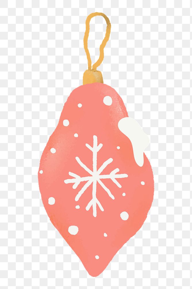 Christmas oval bauble png festive sticker, transparent background