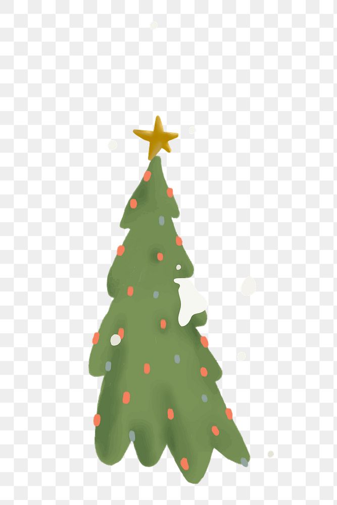 Christmas tree png festive sticker, transparent background