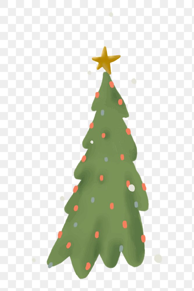 Decorated Christmas tree png celebrate sticker, transparent background