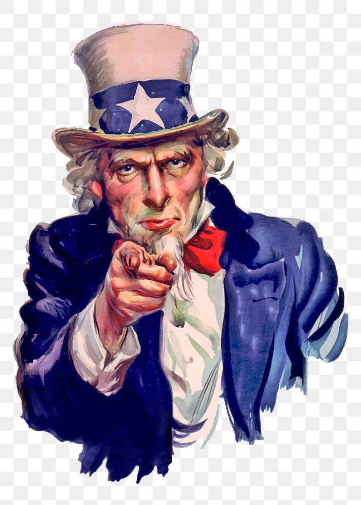 We want you for U.S. army png illustration, transparent background. Free public domain CC0 image.