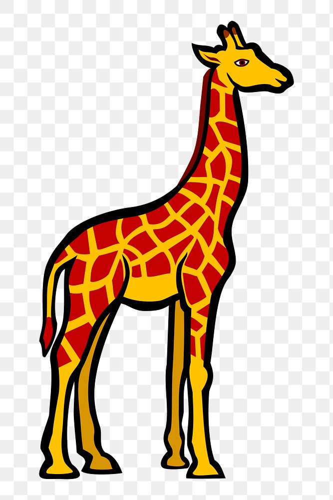 Giraffe png illustration, transparent background. Free public domain CC0 image.