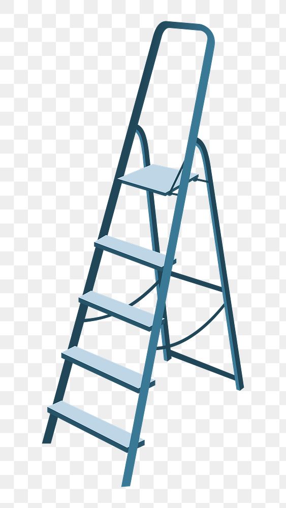 Folding ladder png illustration, transparent background. Free public domain CC0 image.