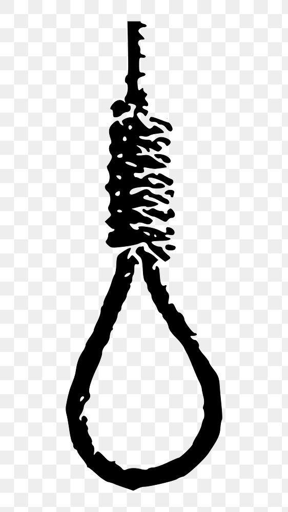 Hanging rope png  illustration, transparent background. Free public domain CC0 image.