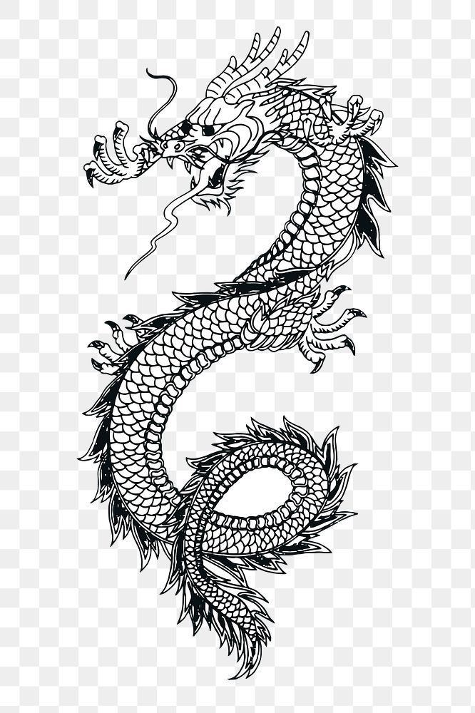 Dragon png illustration, transparent background. Free public domain CC0 image.