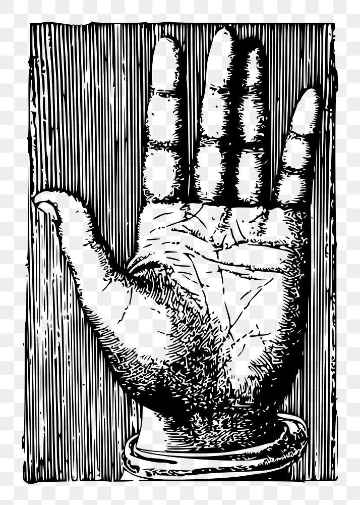 Hand etching png  illustration, transparent background. Free public domain CC0 image.