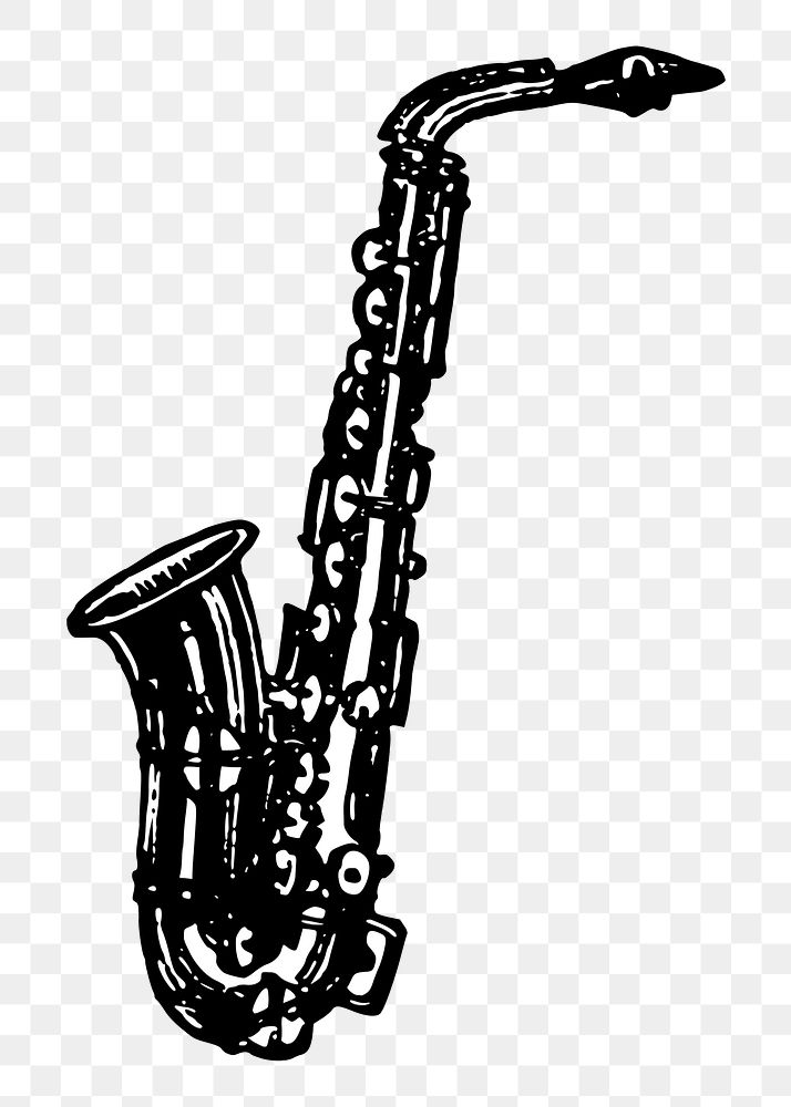 Saxophone png  illustration, transparent background. Free public domain CC0 image.