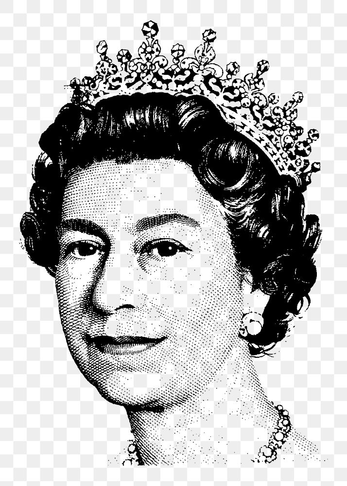 Elizabeth II portrait illustration, Former Queen of the United Kingdom in png, transparent background. 7 SEPTEMBER 2022.…