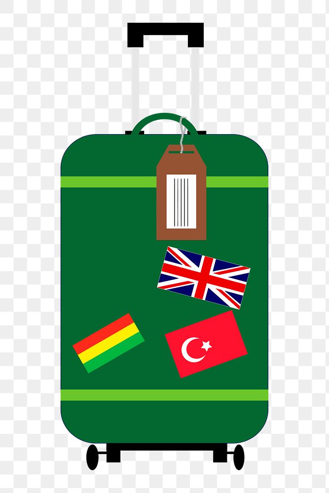 Travel luggage png illustration, transparent background. Free public domain CC0 image.