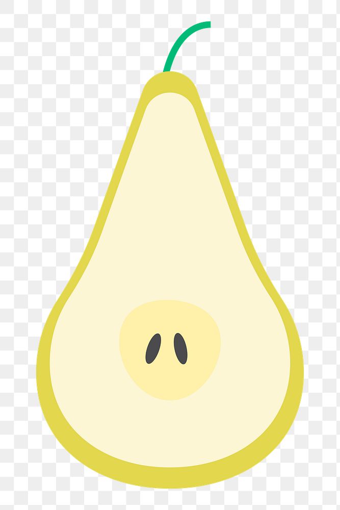 Half pear fruit png illustration, transparent background. Free public domain CC0 image.