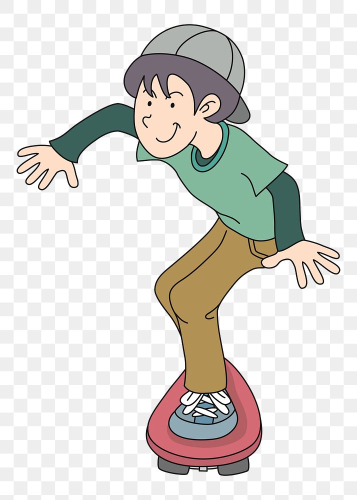 Teen skate png illustration, transparent background. Free public domain CC0 image.