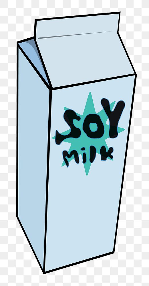 Soy milk carton png illustration, transparent background. Free public domain CC0 image.