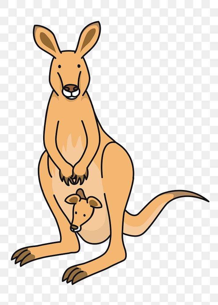Kangaroo png illustration, transparent background. Free public domain CC0 image.