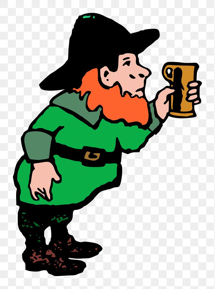 Leprechaun png illustration, transparent background. Free public domain CC0 image.