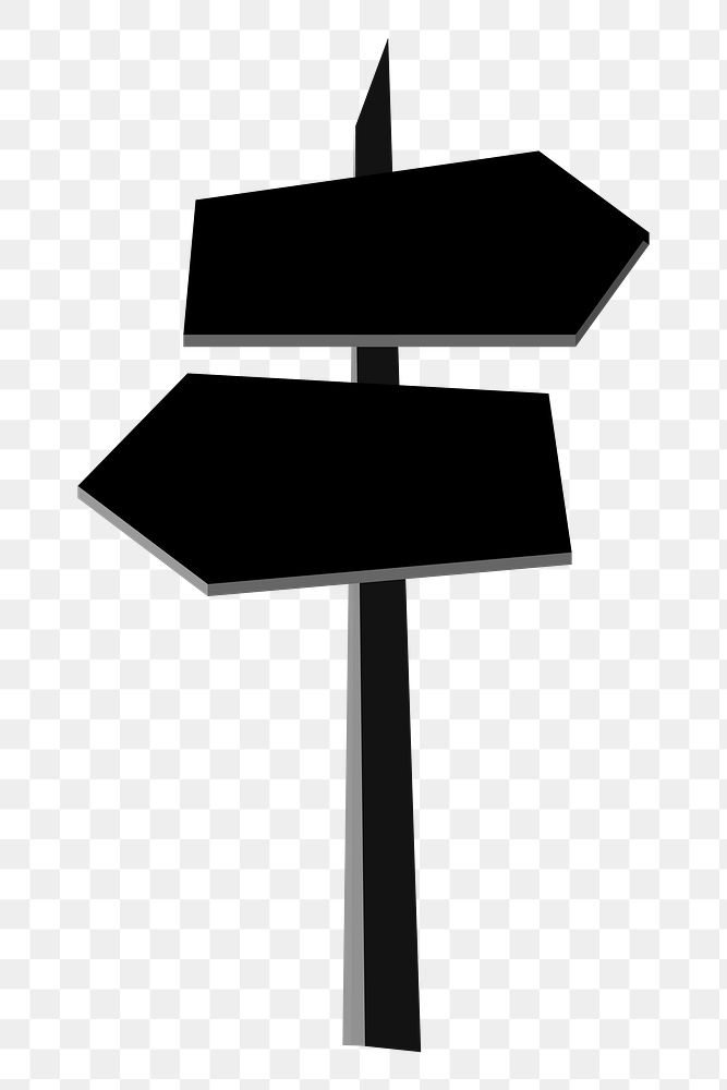 Direction sign png illustration, transparent background. Free public domain CC0 image.